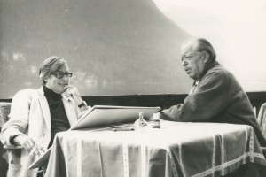 Fernsehserie HR "Sehr ähnlich, wer soll's denn sein?", Ferry Ahrlé und Paul Dahlke 1980 am Grundelsee. Foto: Ferry Ahrlé