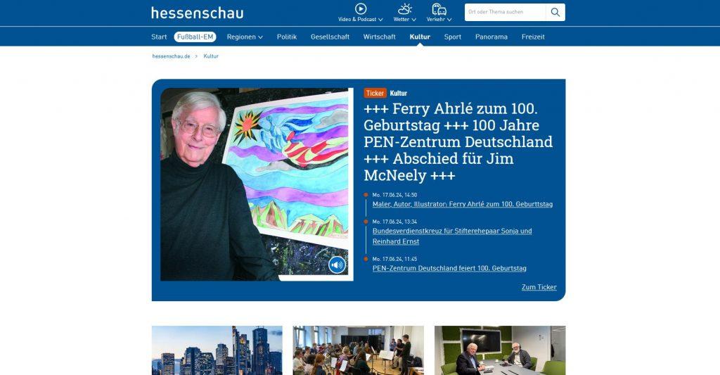 Ferry Ahrlé zum 100. Geburtstag - hessenschau.de vom 17.6.2024